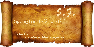 Spengler Fábián névjegykártya